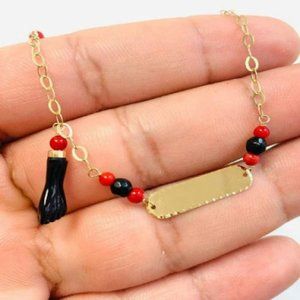 14K Solid Gold Baby ID Bracelet Diamont Cut 6.25" - Baby Kids Bracelet 1.9g